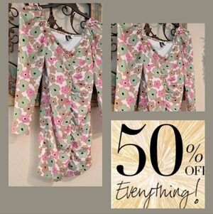 Vero Moda Floral Dress - Pink/ Grn/Brn. Excellent condition NWOT Size SMALL